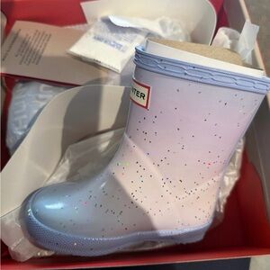 Hunter Little Kid Light Purple Glitter Rain Boot